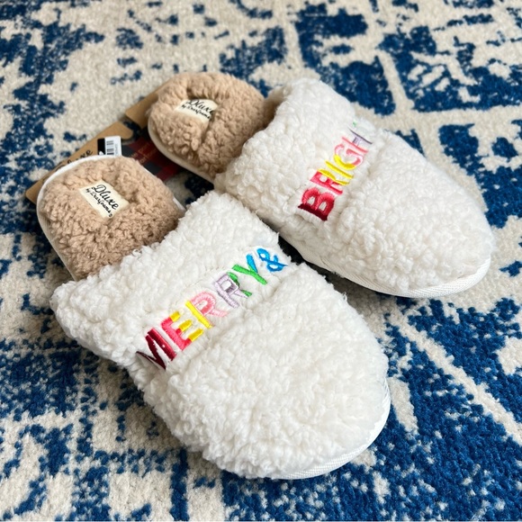 Women's Merry & Bright Teddy Slide Slippers -Dluxe by Dearfoams XL 11/12 - Picture 6 of 9